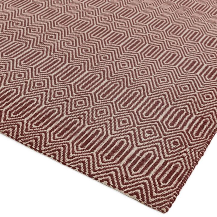 Rug Sloan geometric brick red white 120x170 cm