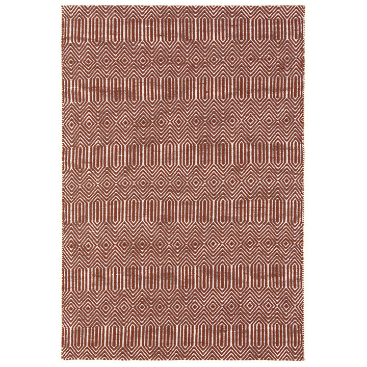 Tappeto Sloan geometrico rosso mattone e bianco