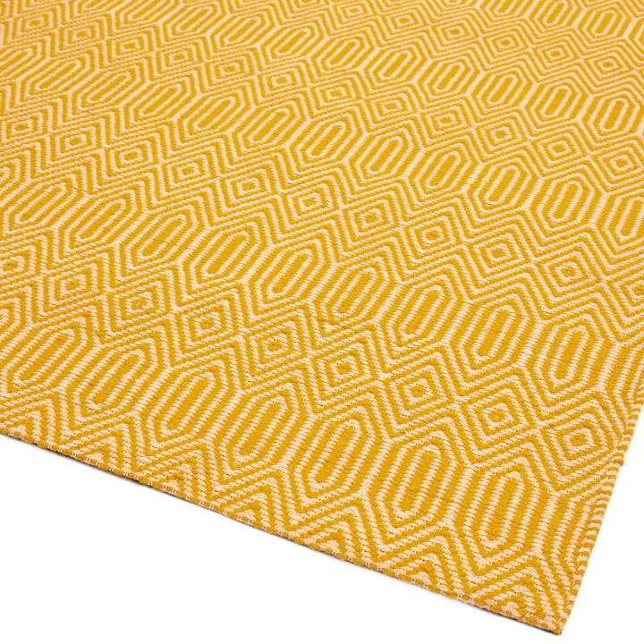 Tappeto Sloan geometrico giallo e bianco 200x300