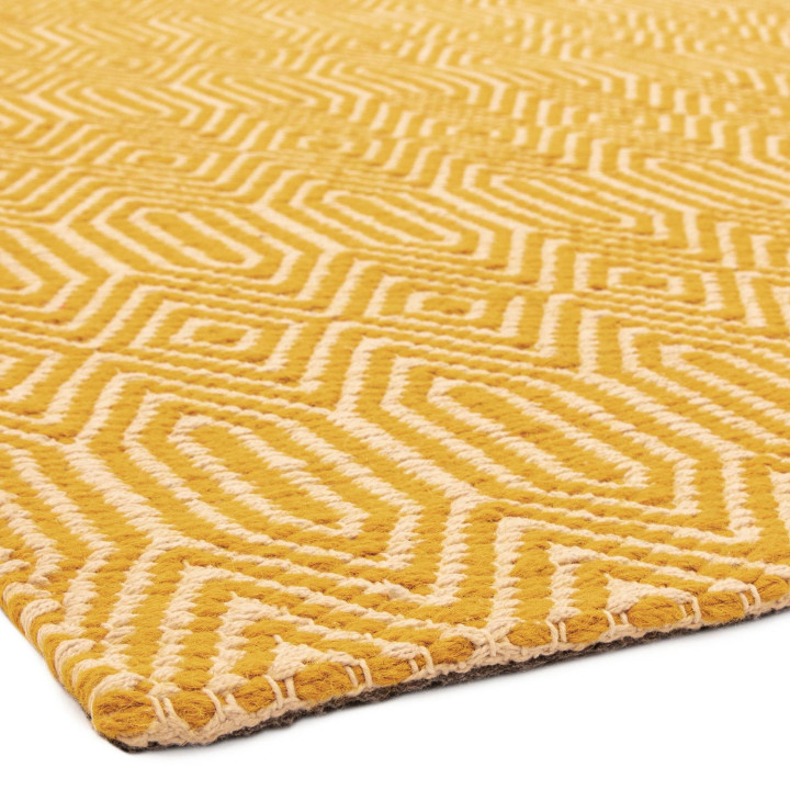 Tappeto Sloan geometrico giallo e bianco 200x300