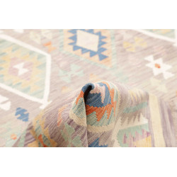 Tappeto Kilim Afghanistan 200x295 Grigio Lilla