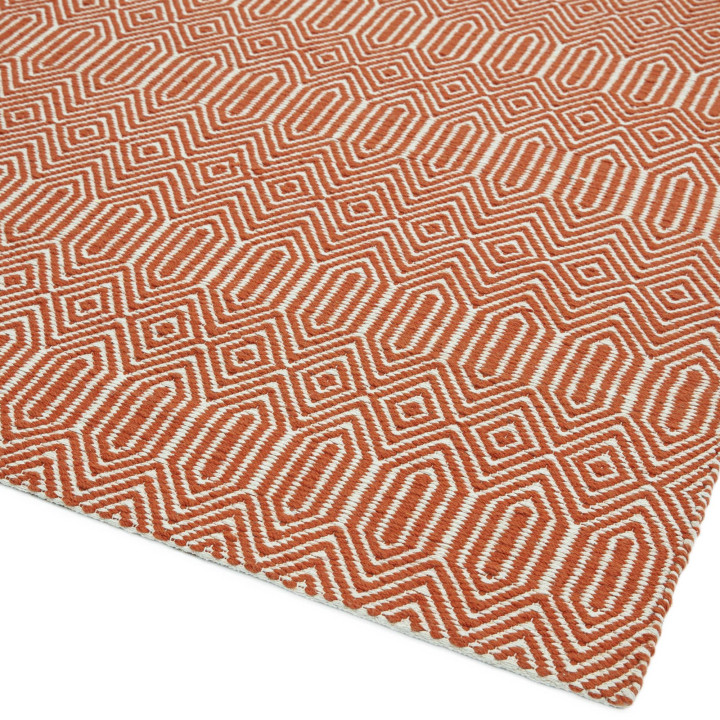 Rug Sloan geometric orange white 120x170 cm
