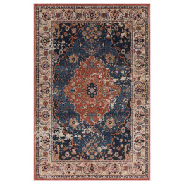 Tappeto Zola medaglione floreale blu scuro e rug