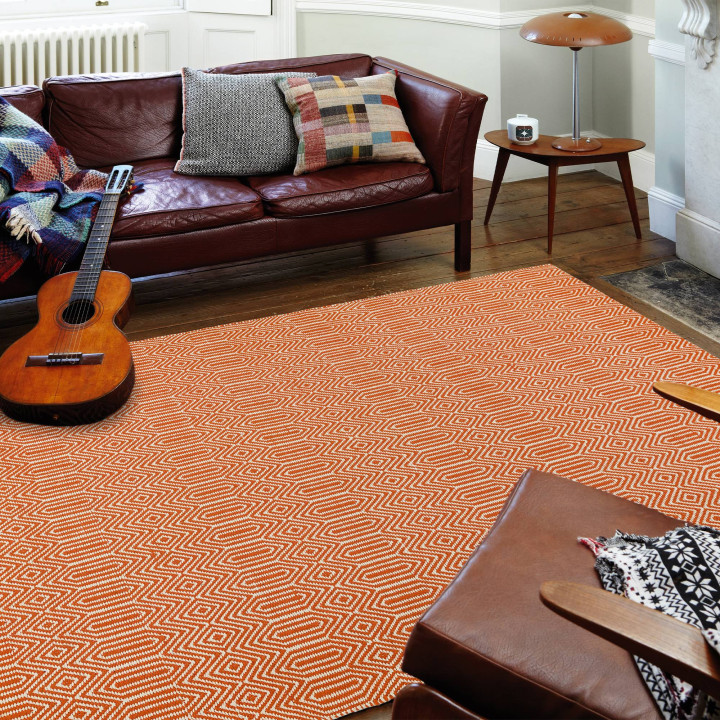 Rug Sloan geometric orange white 200x300 cm