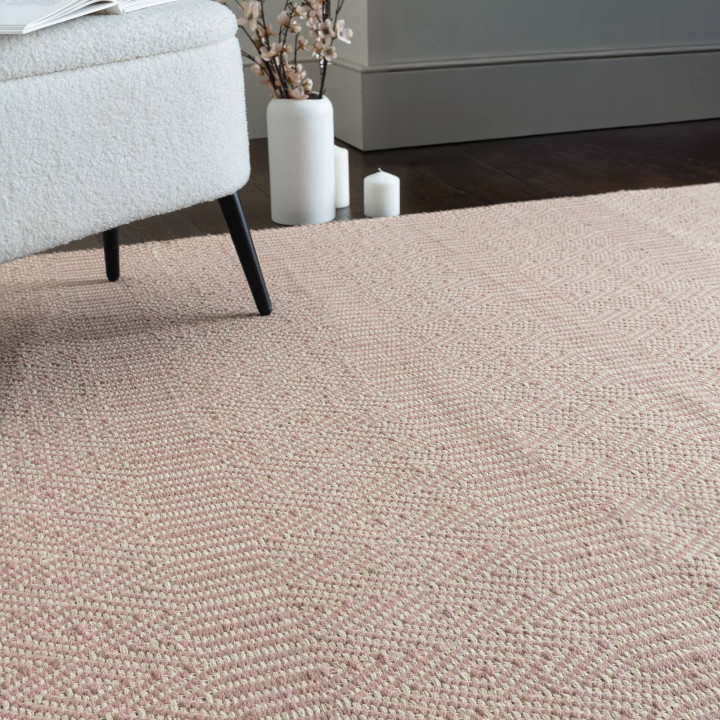 Rug Sloan geometric antique pink ivory runner 66
