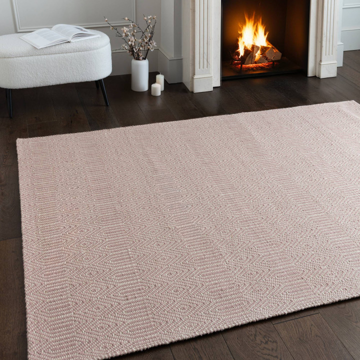 Rug Sloan geometric pink white 120x170 cm