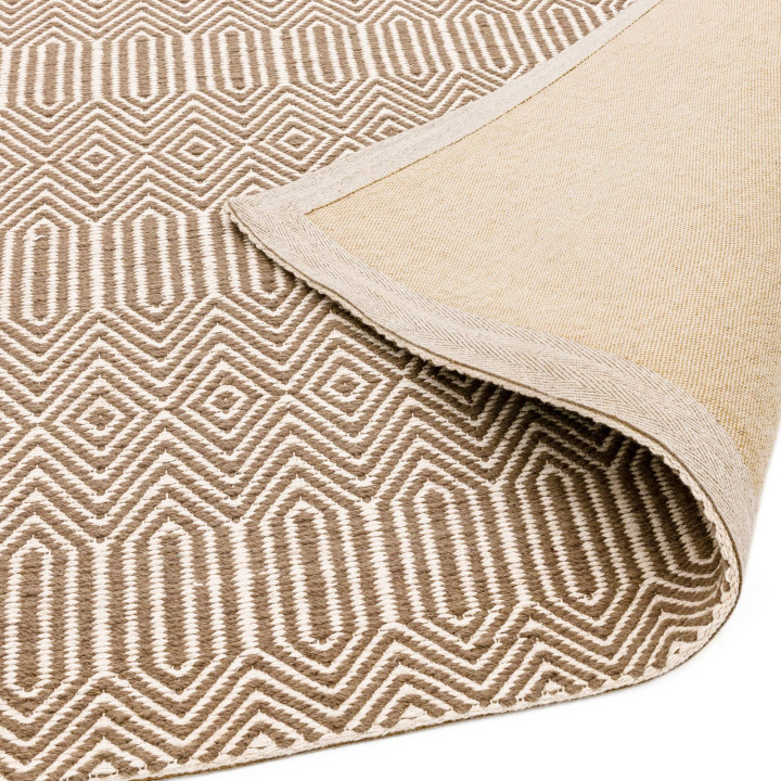 Tappeto Sloan geometrico beige e marrone chiaro