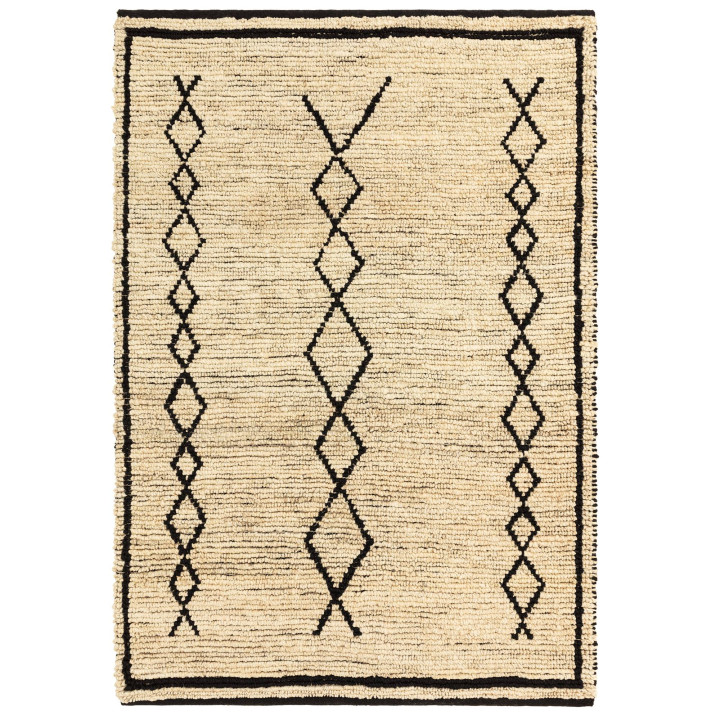 Tappeto Souk geometrico beige e nero 160x230 cm