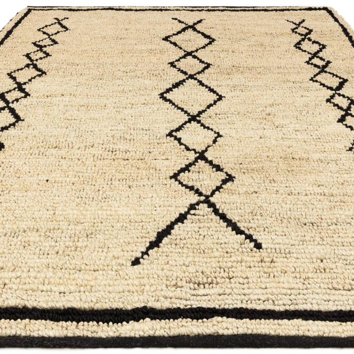 Tappeto Souk geometrico beige e nero 200x300 cm