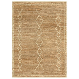 Tappeto Souk geometrico beige e corda 160x230 cm