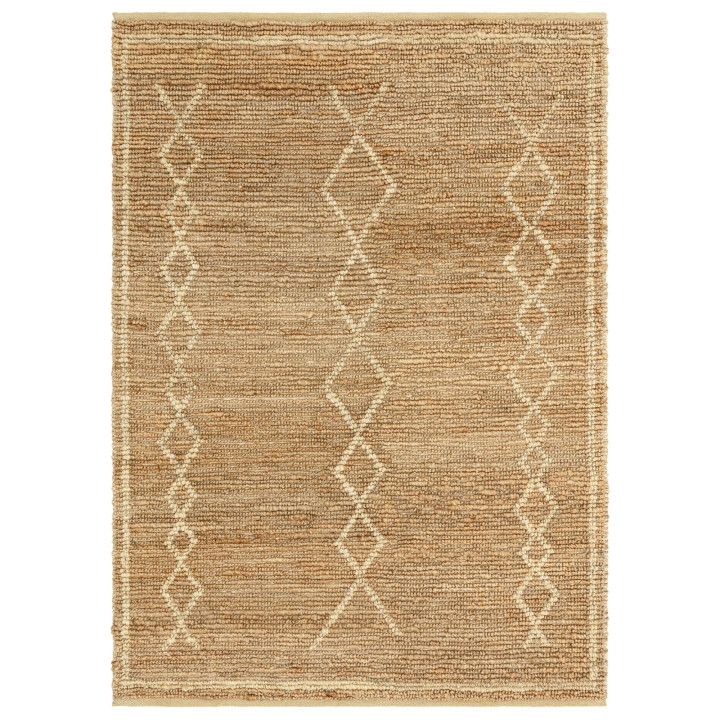 Tappeto Souk geometrico beige e corda 160x230 cm