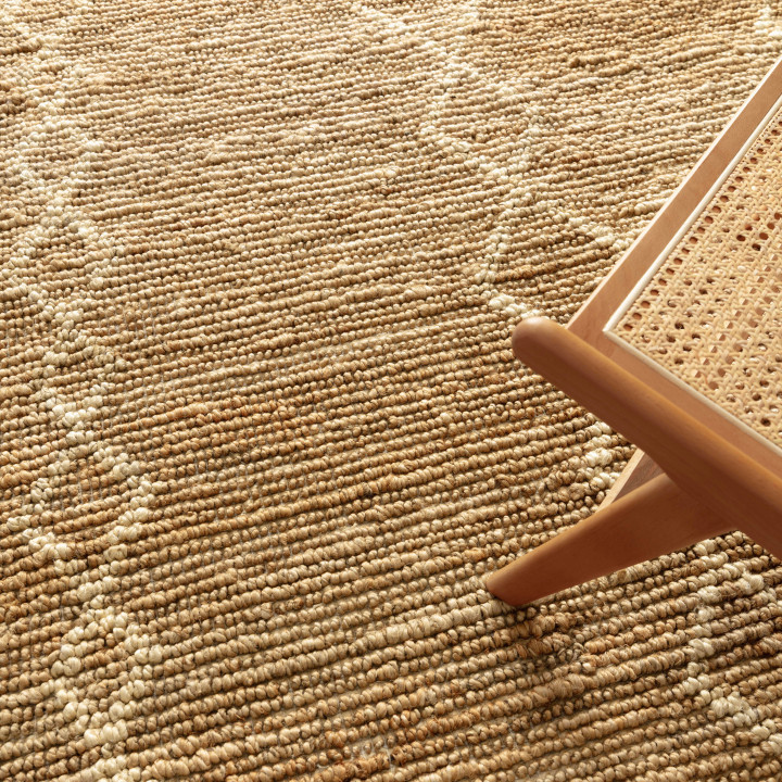 Tappeto Souk geometrico beige e corda 160x230 cm