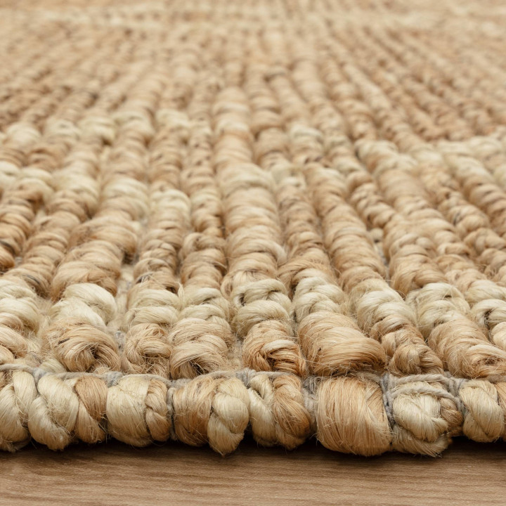 Tappeto Souk geometrico beige e corda 160x230 cm