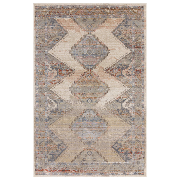Rug Zola geometric beige grey blue rust 120x170