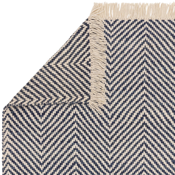 Rug Vigo geometric dark blue cream white 200x290