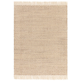 Tappeto Vigo geometrico beige e corda 200x290 cm