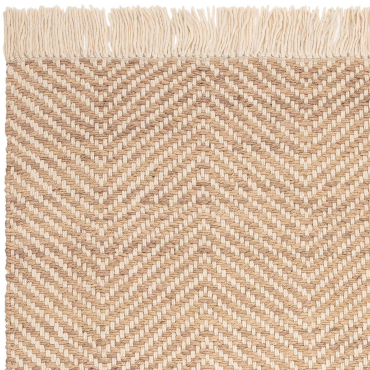Tappeto Vigo geometrico beige e corda 200x290 cm