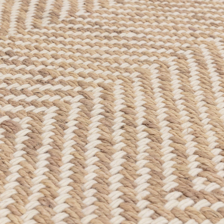 Tappeto Vigo geometrico beige e corda 200x290 cm