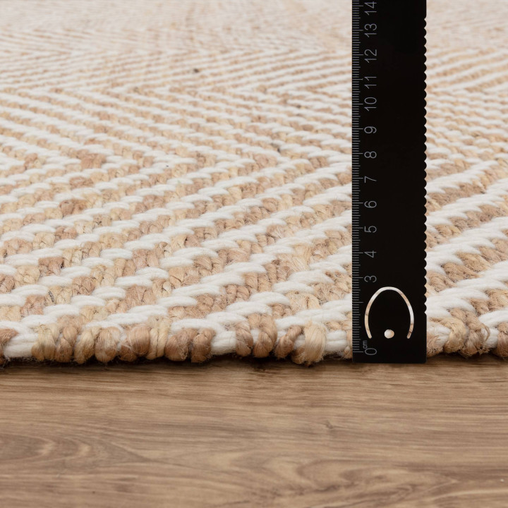 Tappeto Vigo geometrico beige e corda 200x290 cm