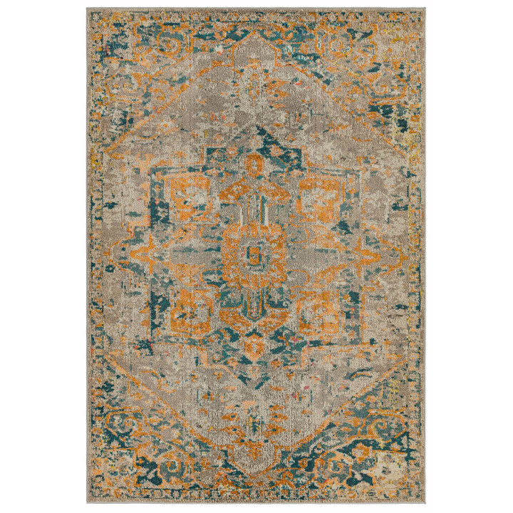 Tappeto Colores Cloud medaglione floreale grigio