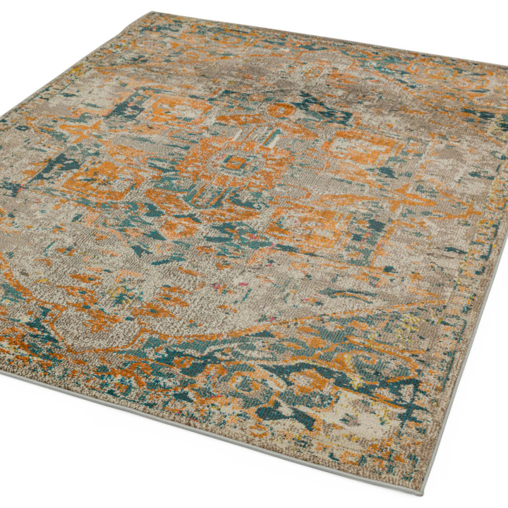 Tappeto Colores Cloud stilizzato grigio e aranci