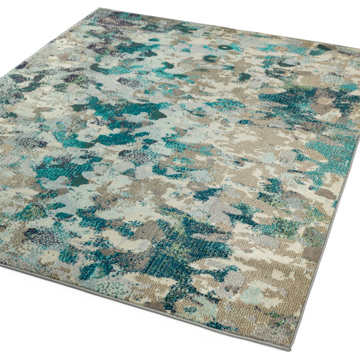 Tappeto Colores Cloud astratto blu ottanio e ver