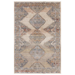 Rug Zola geometric beige blue grey red copper 19
