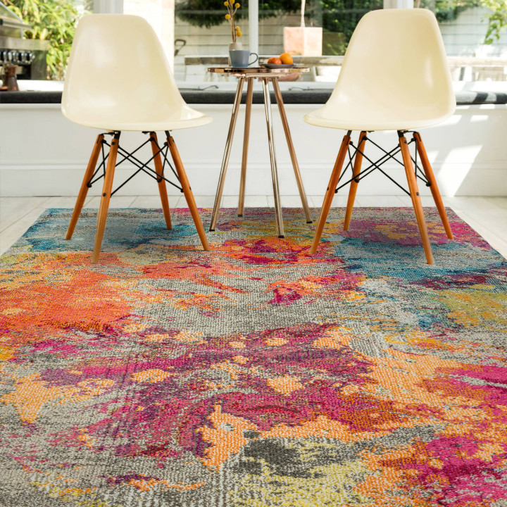 Rug Colores Cloud abstract fuchsia orange yellow