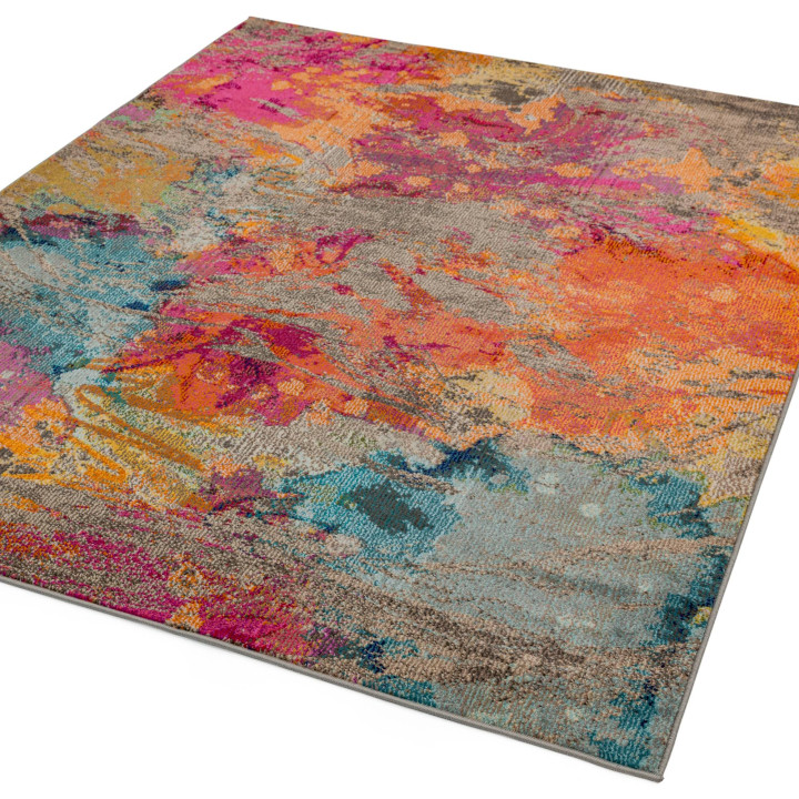 Tappeto Colores Cloud astratto fucsia e arancion