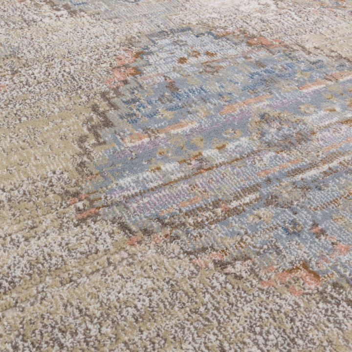 Rug Zola geometric beige blue grey red copper 19