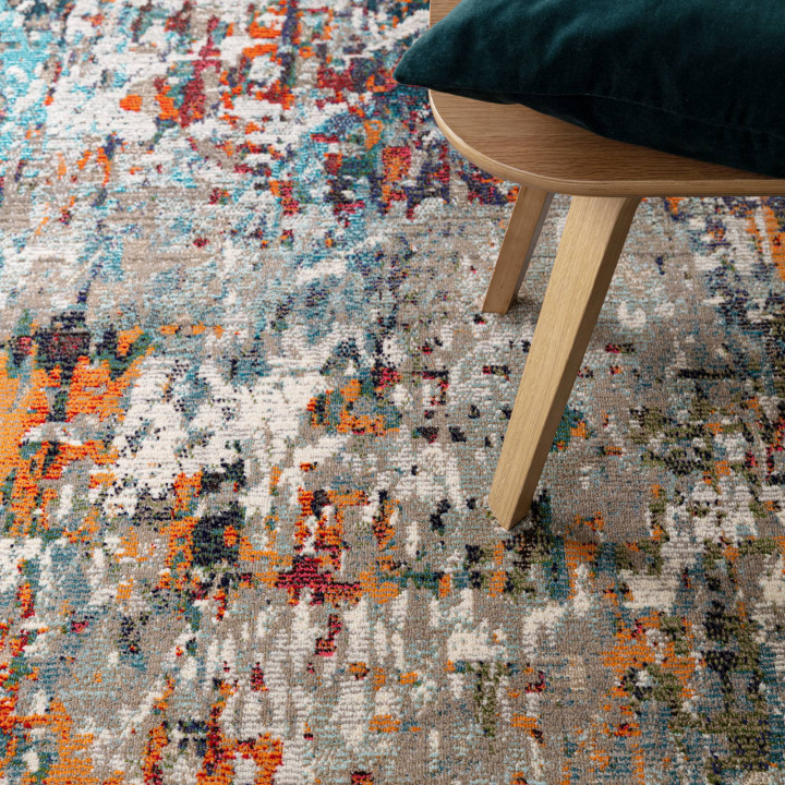 Rug Colores Cloud abstract blue orange grey whit