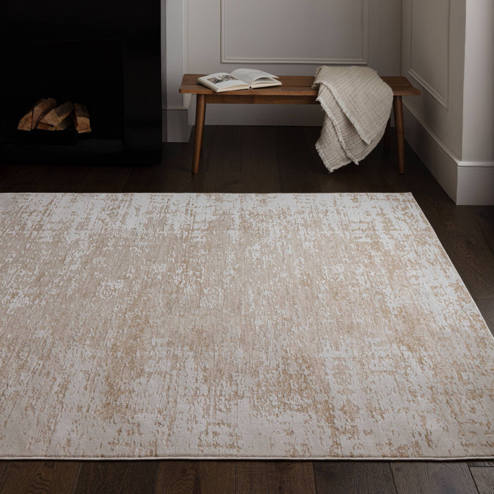 Tappeto Anders astratto beige e bianco naturale