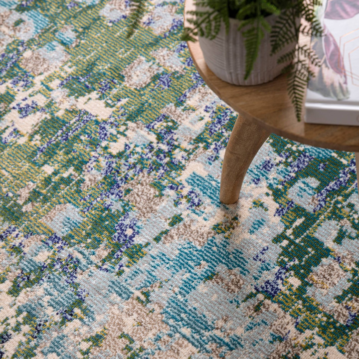 Rug Colores Cloud abstract green blue beige grey