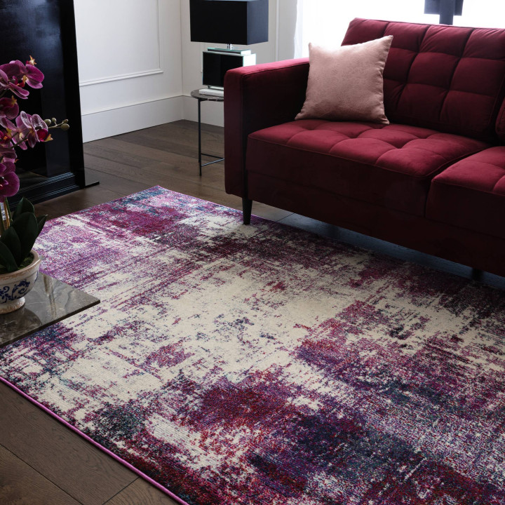 Rug Colores Cloud abstract purple burgundy beige