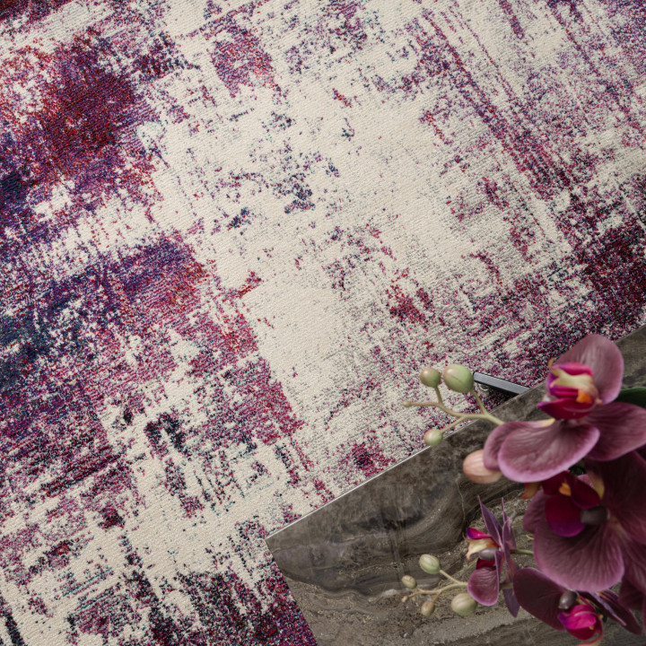 Tappeto Colores Cloud astratto viola e bordeaux