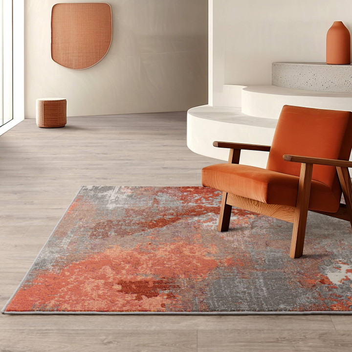 Tappeto Colores Cloud astratto grigio e arancion
