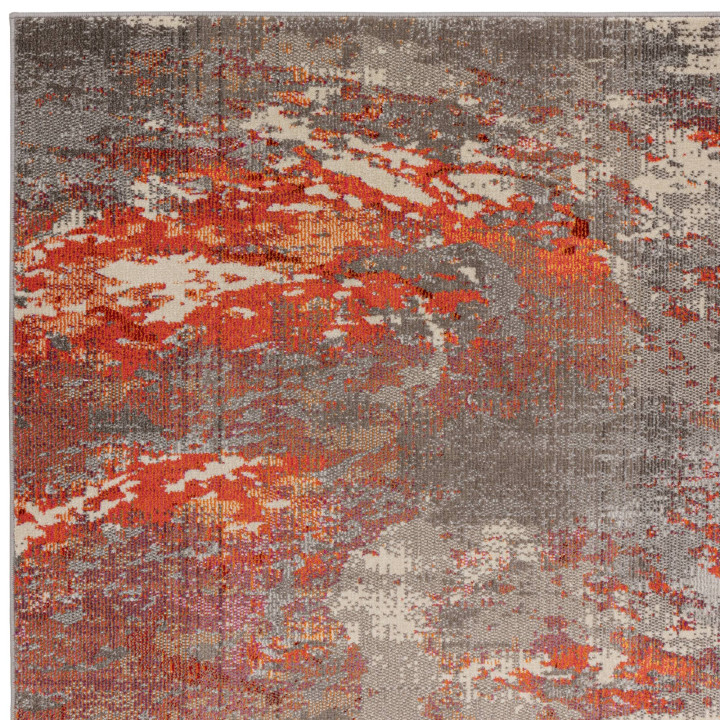 Rug Colores Cloud abstract grey orange red white