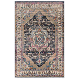 Rug Zola non-floral medallion dark grey beige bl