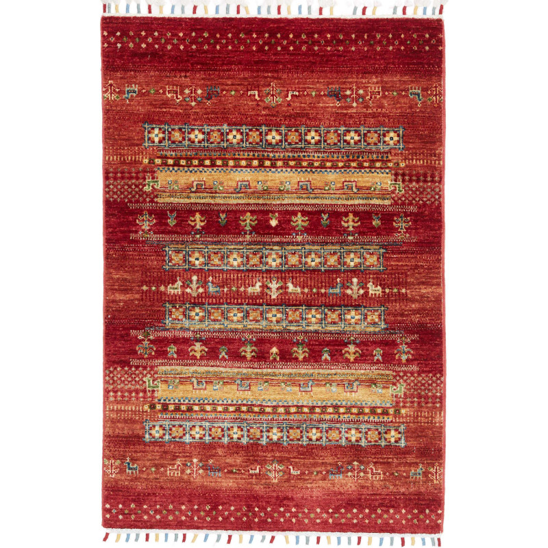 Tappeto Originale Siva Pakistan 83x115 Rosso Ma