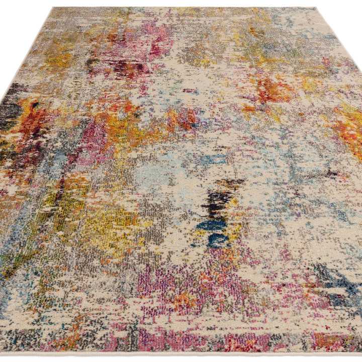 Tappeto Colores Cloud astratto beige e fucsia 20