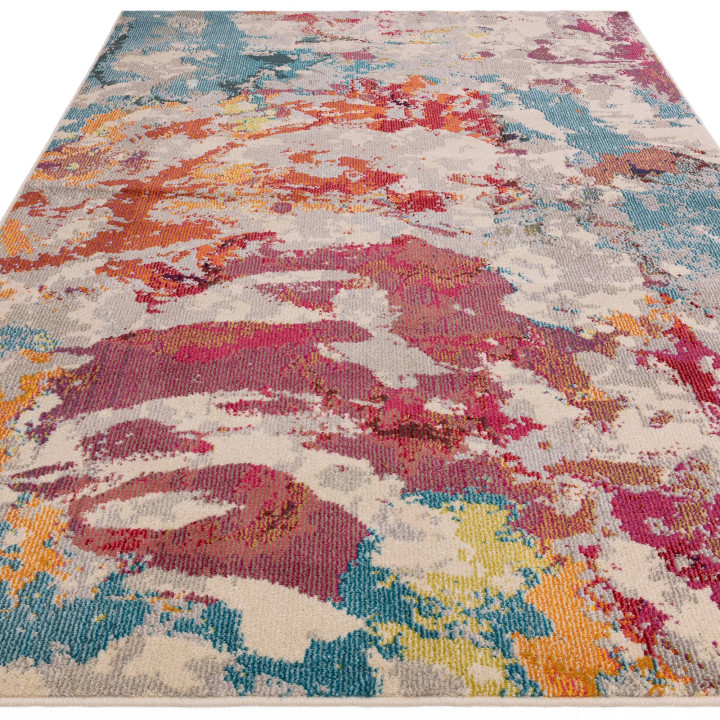Rug Colores Cloud abstract blue red orange beige