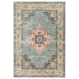 Rug Colt non-floral medallion grey blue orange f