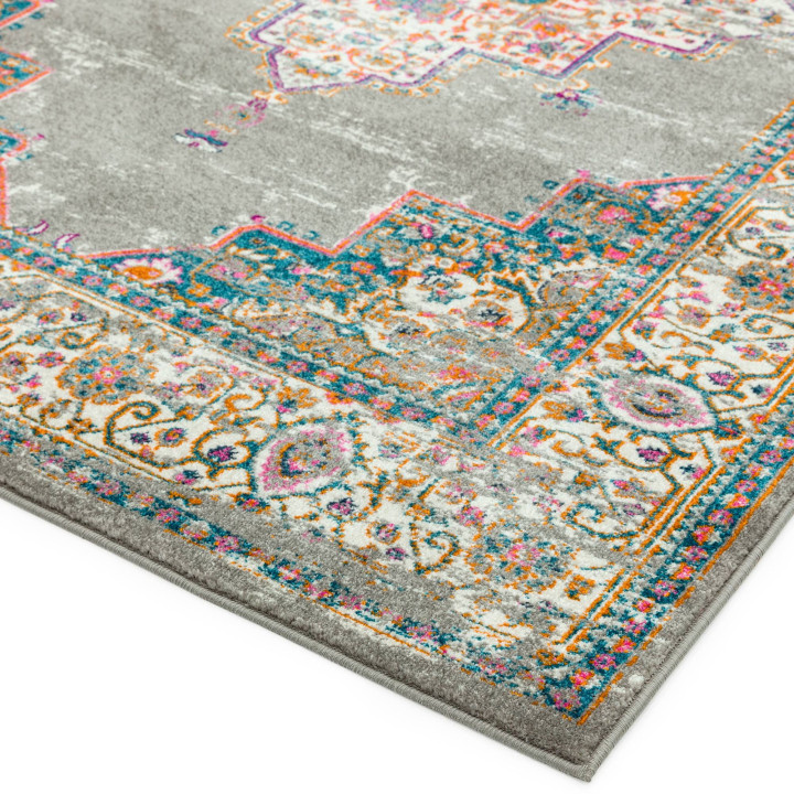 Tappeto Colt medaglione grigio e blu 160x230 cm