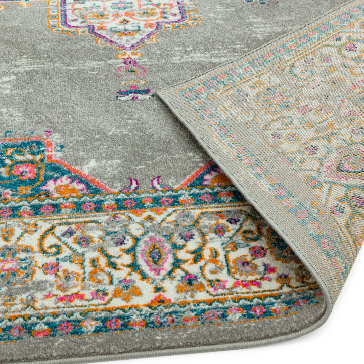 Rug Colt non-floral medallion grey blue orange f