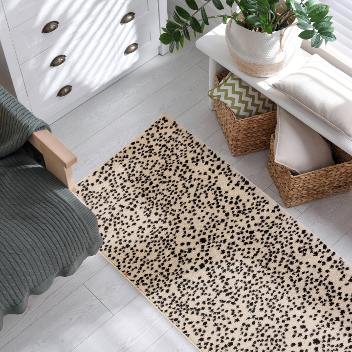 Tappeto Muse astratto beige e nero 80x150 cm
