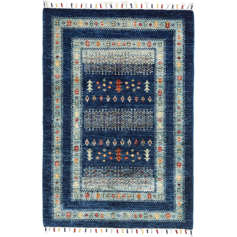 Tappeto Originale Siva Pakistan 82x118 Blu Prof