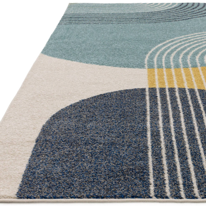 Tappeto Muse geometrico blu e giallo 160x230 cm