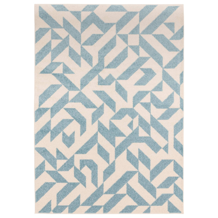 Tappeto Muse geometrico blu chiaro e beige chiar