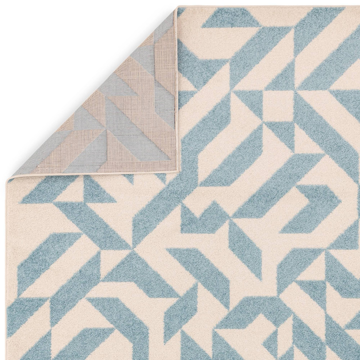 Rug Muse geometric light blue light beige 120x17