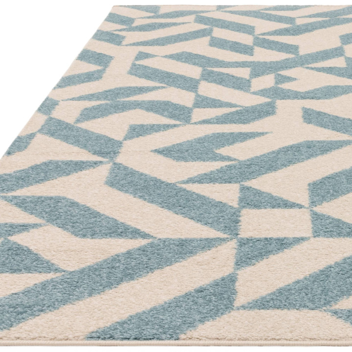 Rug Muse geometric light beige dusty blue 160x23